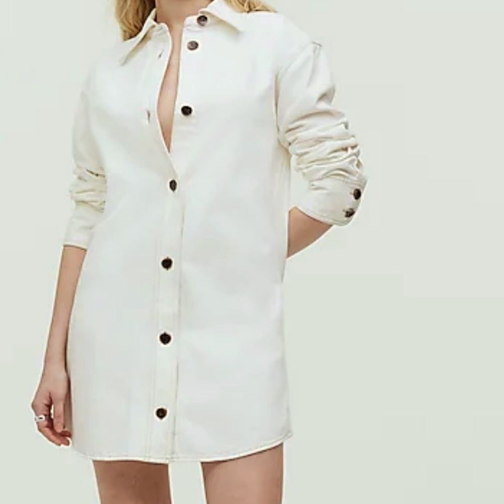 NWT Madewell Oversized Mini Denim Shirtdress S